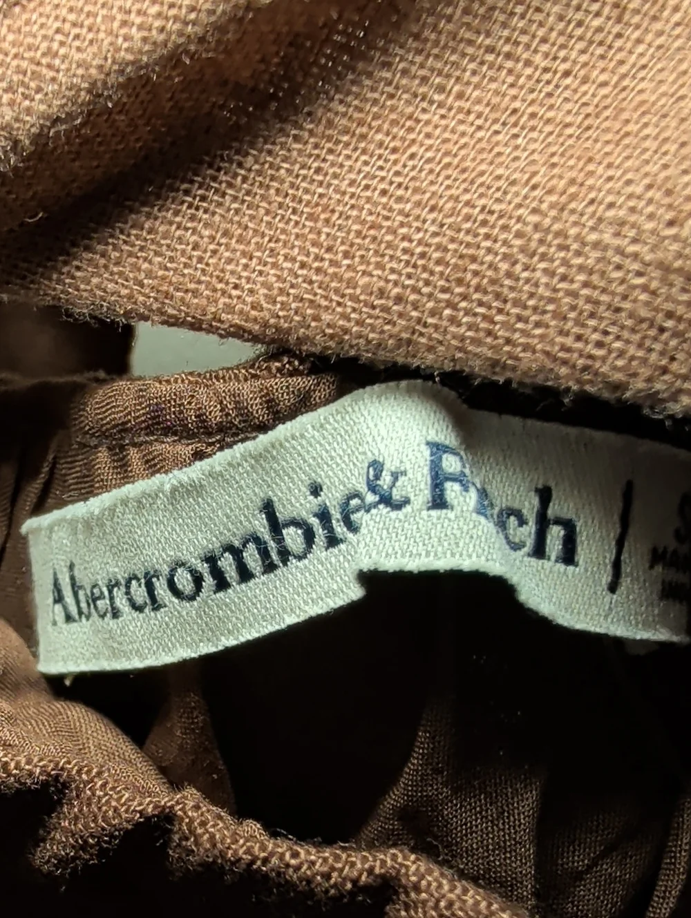 The A&F Julia Slip Cutout Maxi Dress Tan Brown Linen Abercrombie & Fitch Size SP